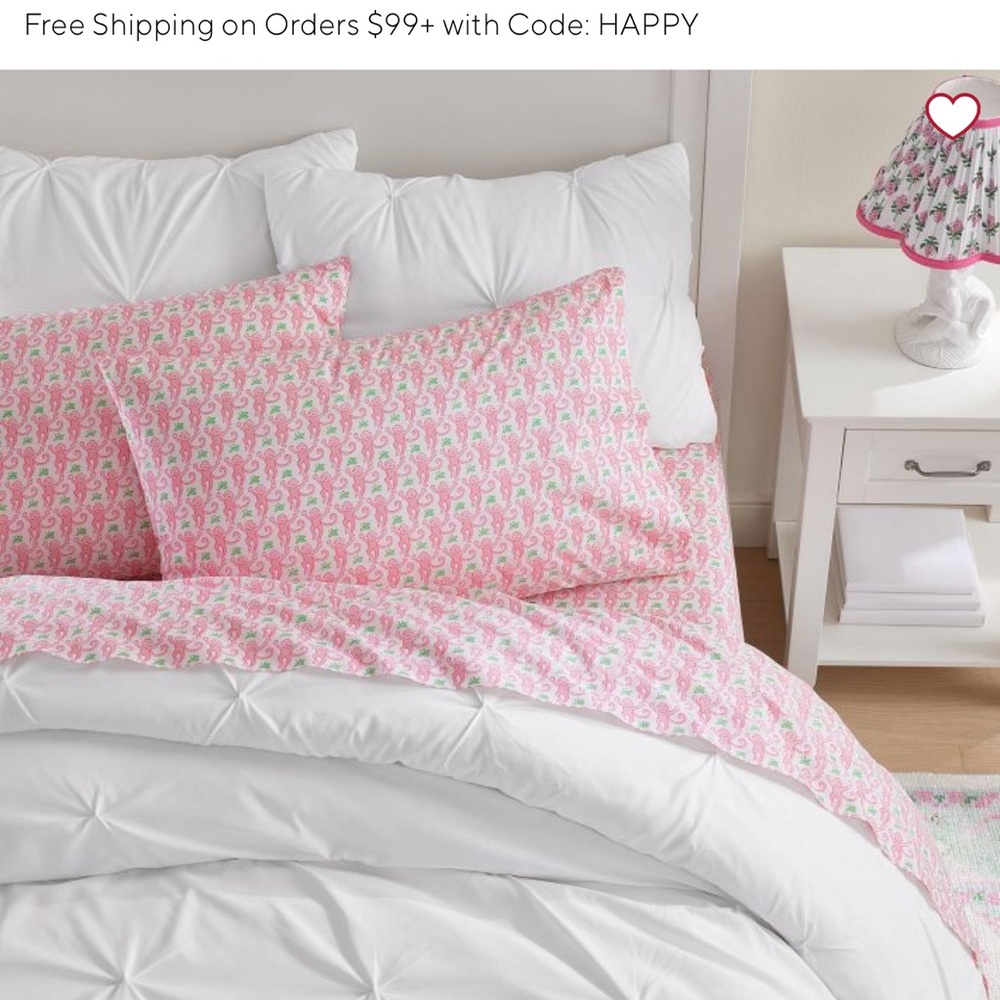 Roller Rabbit sheets - Pink and Green Full size